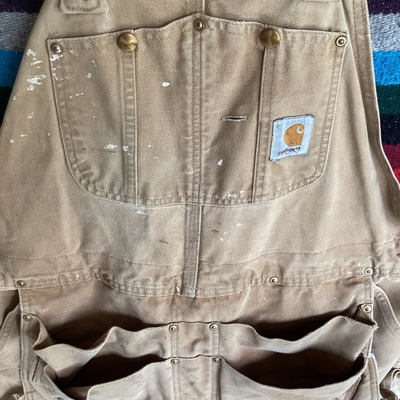 Vintage Carhartt overalls R20 with tool pouch made in USA 42 x 32 - Picture 4 of 11